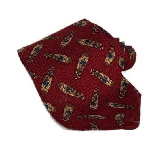 Wembley Other - Wembley Red Christmas Tie with Gold Instruments and Green Bows